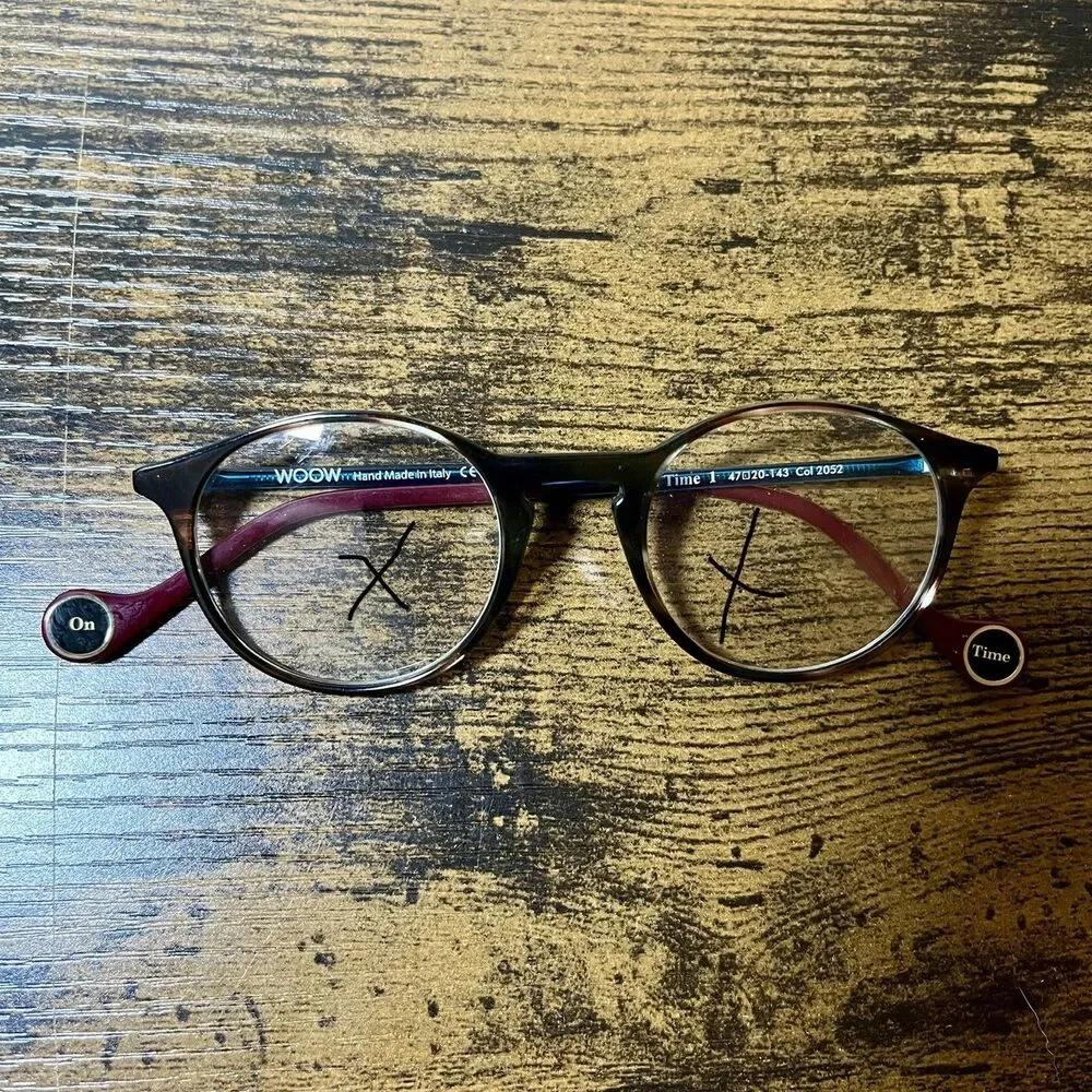 WOOW On Time 1 Eyeglass Frames Tortoise 47-20-143 Col 2050 Handmade Italy